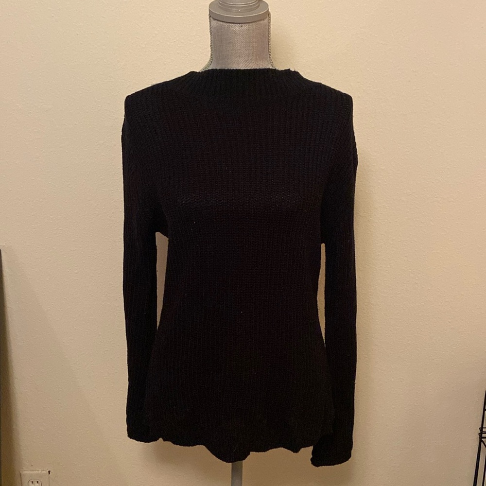 Black Sweater w/Corset tie back
